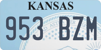 KS license plate 953BZM