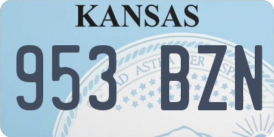 KS license plate 953BZN