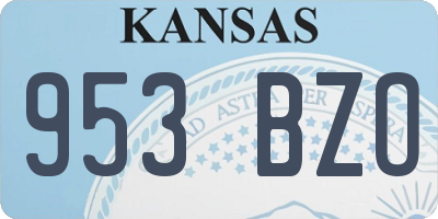 KS license plate 953BZO