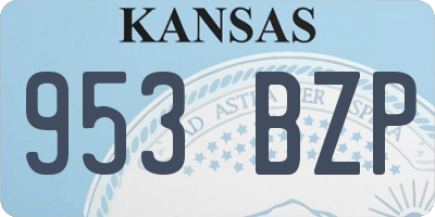 KS license plate 953BZP