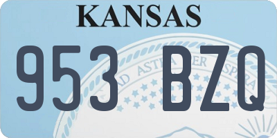 KS license plate 953BZQ