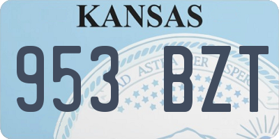 KS license plate 953BZT