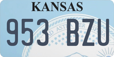 KS license plate 953BZU