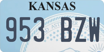 KS license plate 953BZW