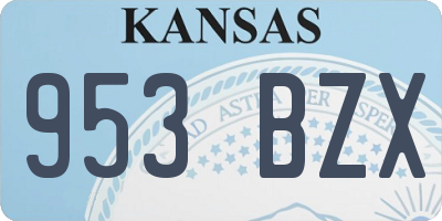 KS license plate 953BZX