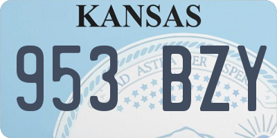 KS license plate 953BZY