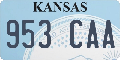 KS license plate 953CAA