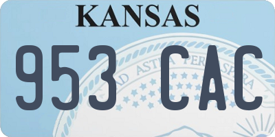 KS license plate 953CAC