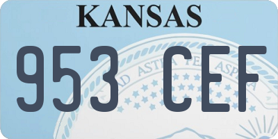 KS license plate 953CEF