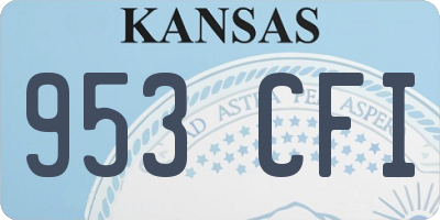 KS license plate 953CFI