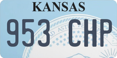 KS license plate 953CHP