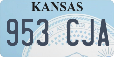 KS license plate 953CJA