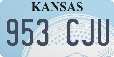 KS license plate 953CJU