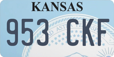 KS license plate 953CKF