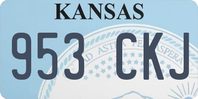 KS license plate 953CKJ