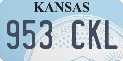 KS license plate 953CKL