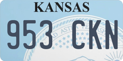 KS license plate 953CKN
