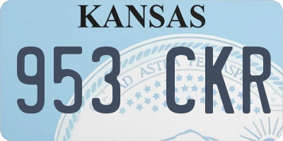 KS license plate 953CKR