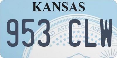 KS license plate 953CLW