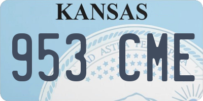 KS license plate 953CME
