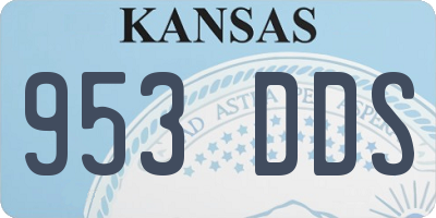 KS license plate 953DDS
