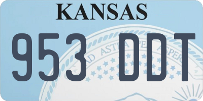 KS license plate 953DDT