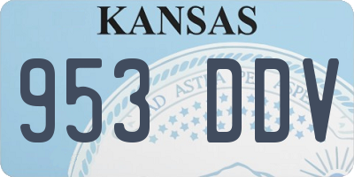 KS license plate 953DDV