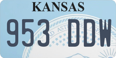 KS license plate 953DDW