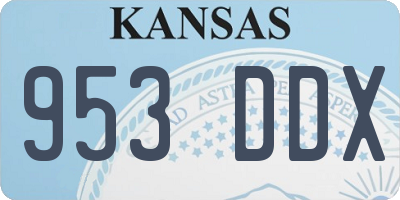 KS license plate 953DDX