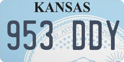 KS license plate 953DDY