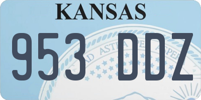KS license plate 953DDZ