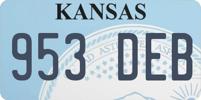 KS license plate 953DEB