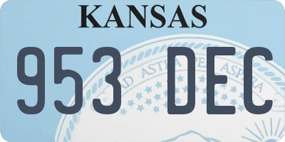 KS license plate 953DEC