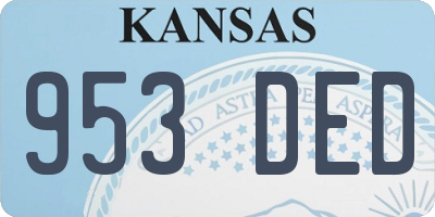 KS license plate 953DED