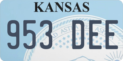 KS license plate 953DEE