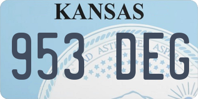 KS license plate 953DEG