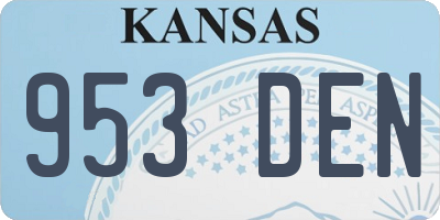 KS license plate 953DEN