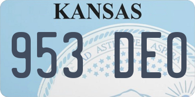 KS license plate 953DEO