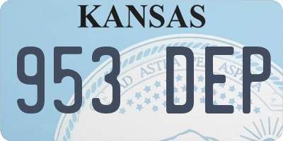 KS license plate 953DEP
