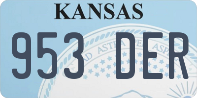 KS license plate 953DER