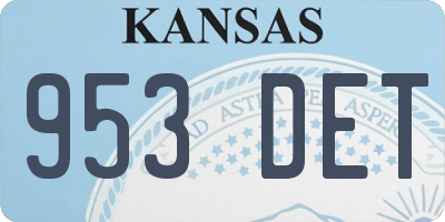 KS license plate 953DET