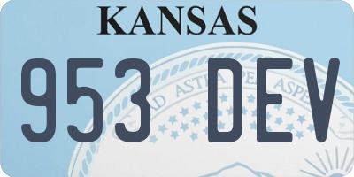 KS license plate 953DEV