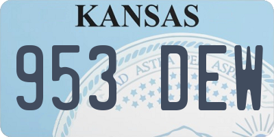 KS license plate 953DEW
