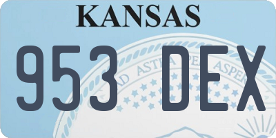 KS license plate 953DEX