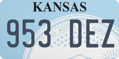 KS license plate 953DEZ