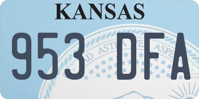 KS license plate 953DFA