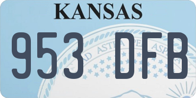 KS license plate 953DFB