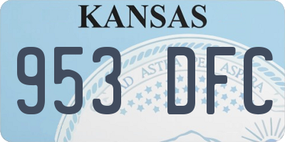 KS license plate 953DFC