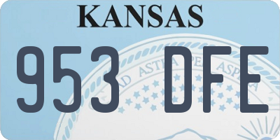 KS license plate 953DFE