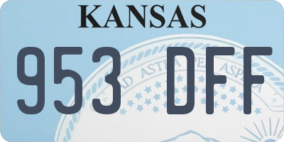 KS license plate 953DFF
